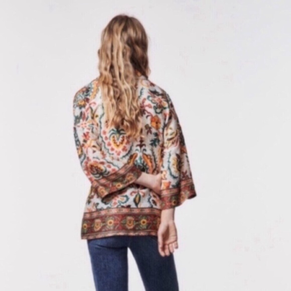 Zara Multicolor Bohemian Wrap Blouse - Picture 5 of 12